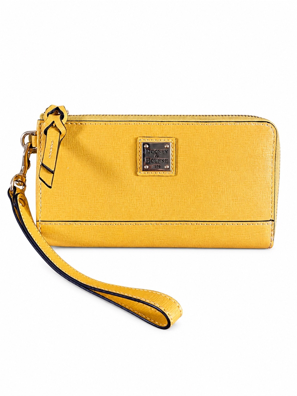 Dooney & Bourke Yellow Saffiano Zip Wristlet